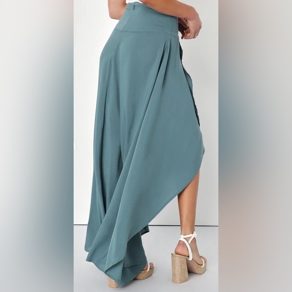 O'Neill Ambrosio High-Low Maxi Skirt MEDIUM  Dark Sage Green - Picture 5 of 10